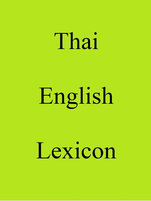 Title details for Thai English Lexicon by Trebor Hog - Available